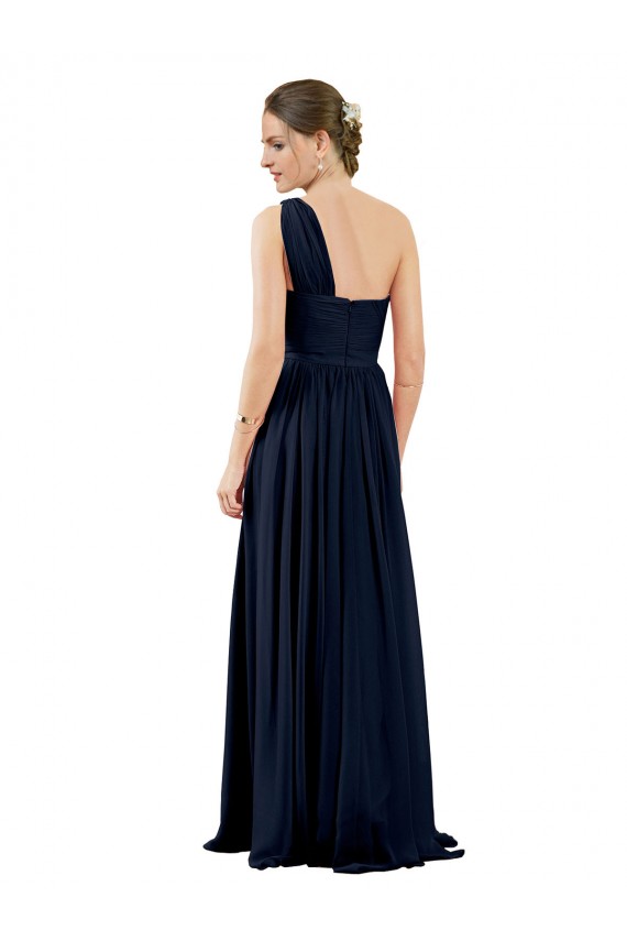 Buy Draped One Shoulder Strapless Chiffon Bridesmaid Dress UK
