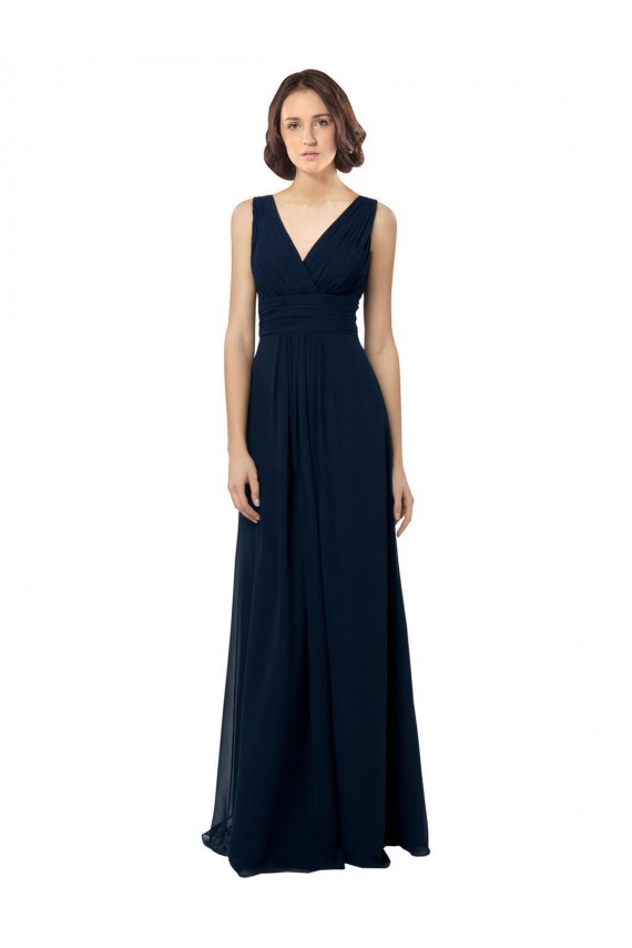 Buy Chiffon Sleeveless Bridesmaid Dress with V Front and Back UK