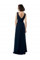 Buy Chiffon Sleeveless Bridesmaid Dress with V Front and Back UK
