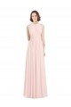 Buy Sleeveless Chiffon High Neck Bridesmaid Dress with Diagonal Pleats UK