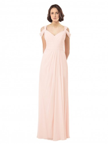 Buy Chiffon Sweetheart Bridesmaid Dress with An Illusion Overlay UK