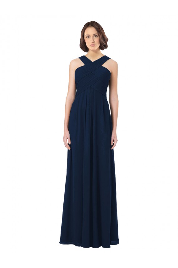 Buy Long Chiffon Bridesmaid Dress V-Neck Top UK