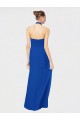 Buy Sleeveless Long Chiffon Empire Gown with Pleated Halter Straps UK