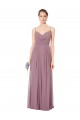 Buy V-Neck Spaghetti Strap Open Back Long Chiffon Bridesmaid Dress UK