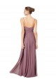Buy V-Neck Spaghetti Strap Open Back Long Chiffon Bridesmaid Dress UK