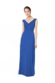 Buy Long Chiffon Strapless Bridesmaid Dress with Wide Front and Back V-Neckline UK