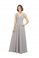 Buy Twist Shouder Full Chiffon Bridesmaids Dress with V-Neckline and V-Back UK
