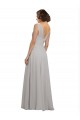 Buy Twist Shouder Full Chiffon Bridesmaids Dress with V-Neckline and V-Back UK