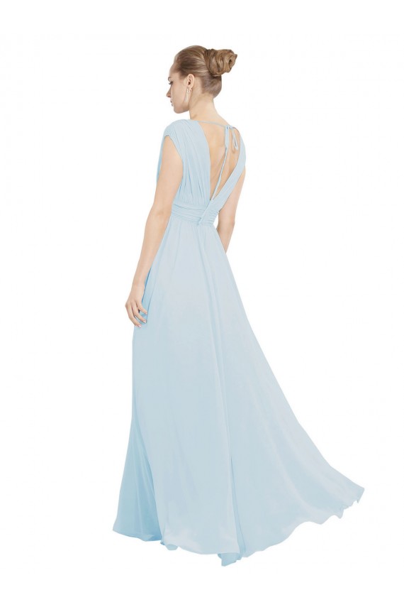 Buy Chiffon Bridsmaids Dress with V-Neckline and Tie V Back UK