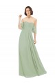 Buy Boho Chic Chiffon Bridesmaids Dress with Off the Shoulder Neckline UK