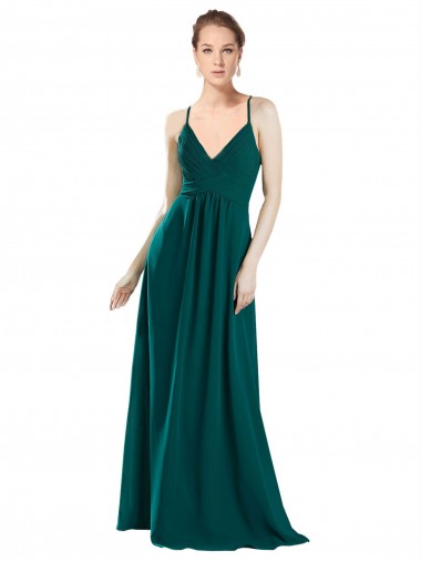 Buy Sexy Chiffon Bridesmaid Dress with Deep V-Neckline UK