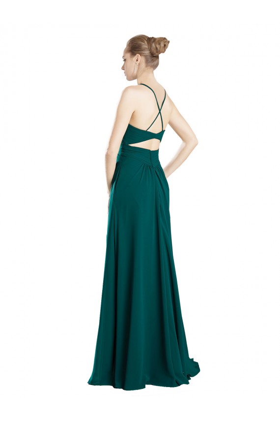 Buy Sexy Chiffon Bridesmaid Dress with Deep V-Neckline UK