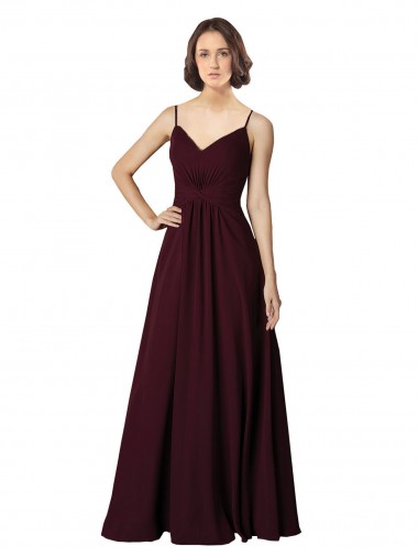 Buy V-Neck Chiffon Bridesmaid Dress with Twist Front Bodice UK