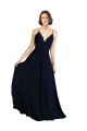 Buy Simple Chiffon Bridesmaid Dress with Deep V-Neckline UK