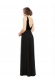 Buy Stretch Velvet and Chiffon Bridesmaids Dress with V-Neckline UK