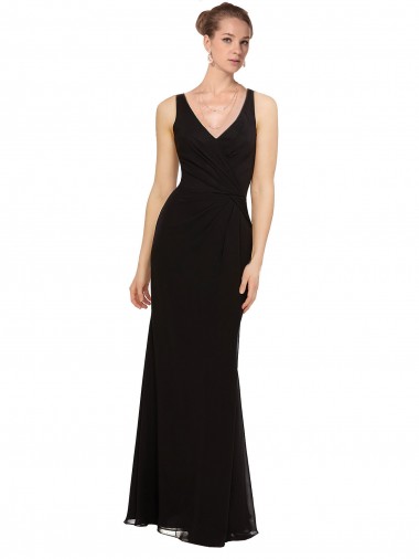 Buy Open V-Back Chiffon Bridesmaids Dress with V-Neckine UK