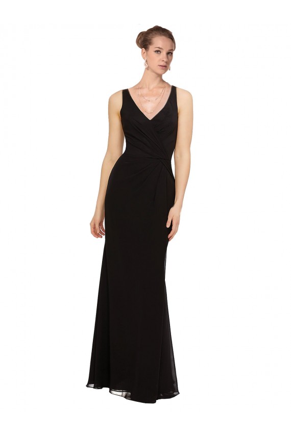 Buy Open V-Back Chiffon Bridesmaids Dress with V-Neckine UK