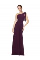Buy One Shoulder Chiffon Bridesmaids Dress with Shoulder Bow UK