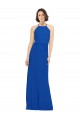 Buy Long Jewel Neckline Chiffon Bridesmaids Dress wit Chiffon Tie Sash UK