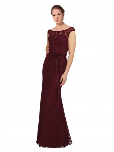 Buy Lace Bridesmaids Dress with Matching Satin Tie Sash UK