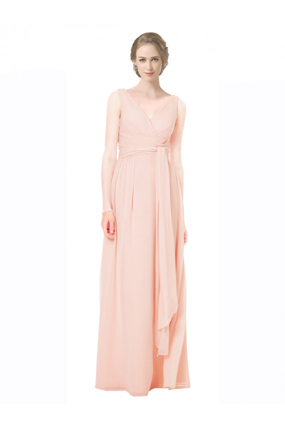 Buy Full Length Chiffon Bridesmaid Dress with V-Front and Back UK