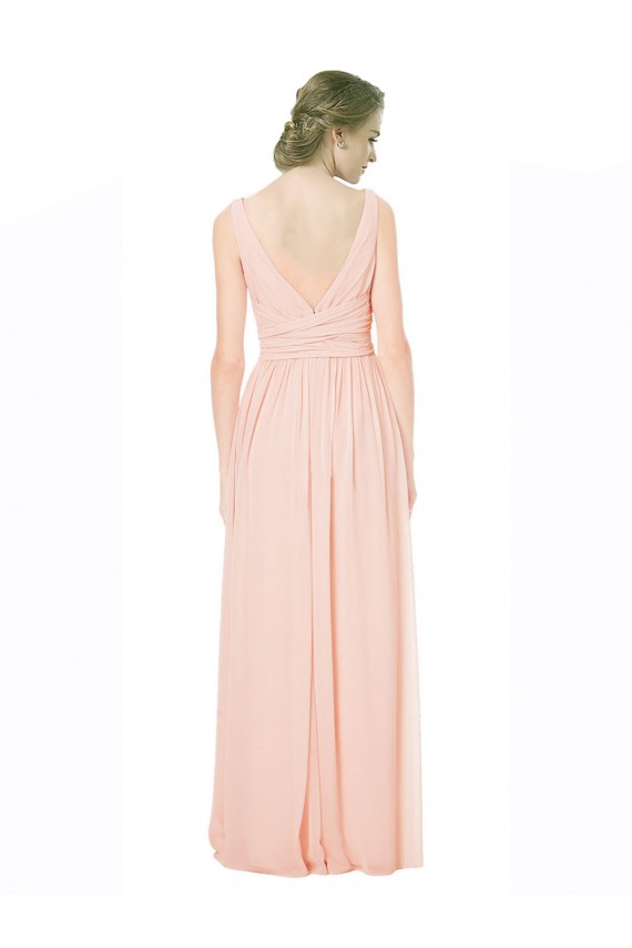 Buy Full Length Chiffon Bridesmaid Dress with V-Front and Back UK