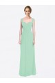 Buy Long Chiffon Bridesmaid Dress with a Sweetheart Neckline and Pleated Shoulder Straps UK