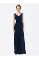 Buy Long Chiffon V-Neck Sleeveless Bridesmaid Dress with Criss-Cross Pleated Bodice UK