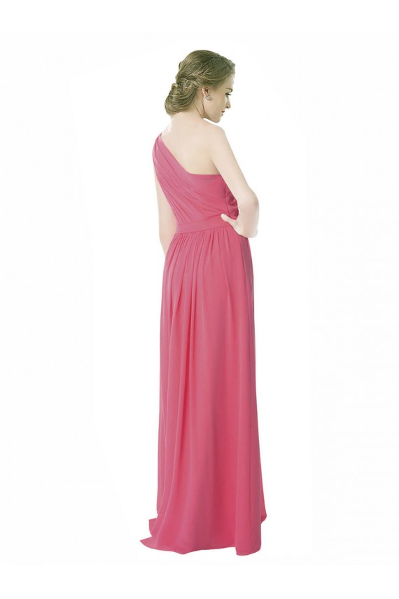 Buy One Shoulder Chiffon Bridesmaid Dress with Asymmetrical Ruched Bodice UK
