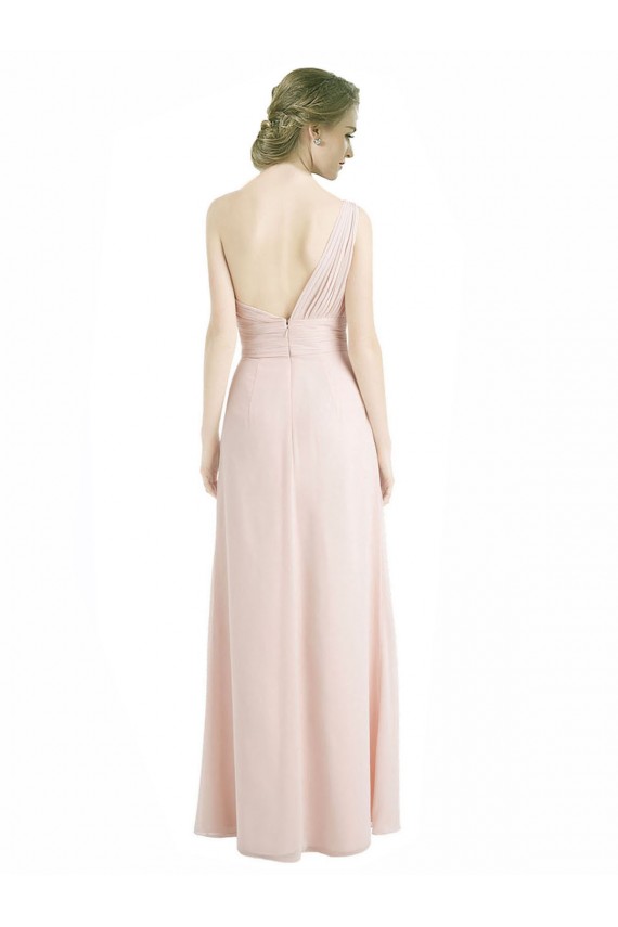 Buy Full Length Chiffon Bridesmaid Dress with One Wide Shoulder Strap UK