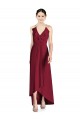 Buy Draped V-Neck High Low Chiffon Bridesmaid Dress UK