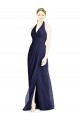 Buy V-Neck Halter Chiffon Bridesmaid Dress with Side Front Slit UK