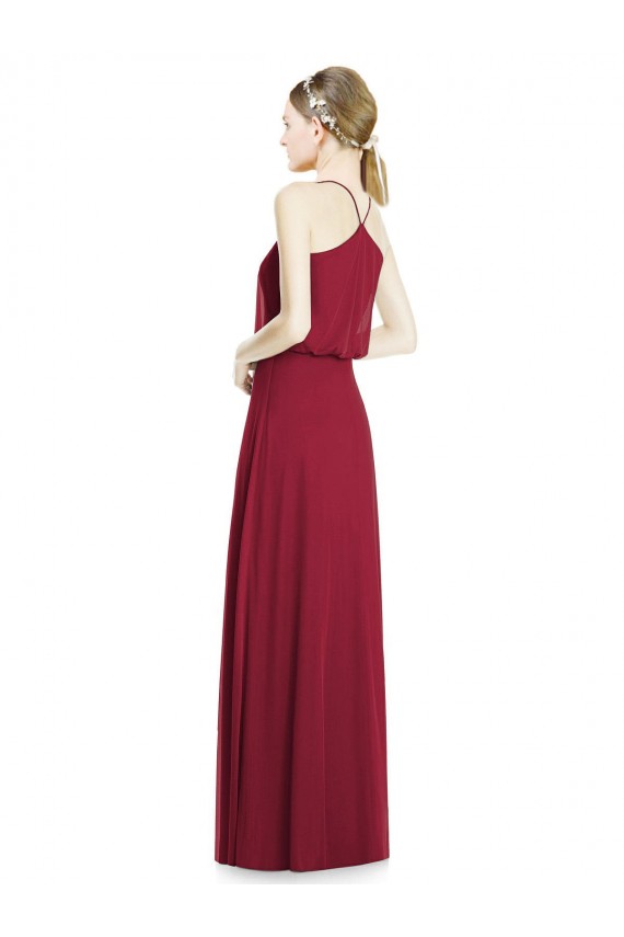 Buy Full Length V-Neck A-Line Chiffon Boho Bridesmaid Dress UK