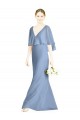 Buy V-Back Trumpet Chiffon Bridesmaid Dress with Draped Cape Overlay UK