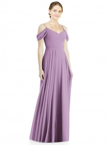 Buy Off the Shoulder Open Cowl-Back Maxi Bridesmaid Dress UK