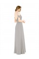 Buy Draped Cold Shoulder Chiffon Bridesmaid Dress with Pleated Wrap Bodice UK