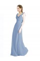 Buy Fluted Chiffon Wrap Bridesmaid Dress with Ruffles V-Neck UK