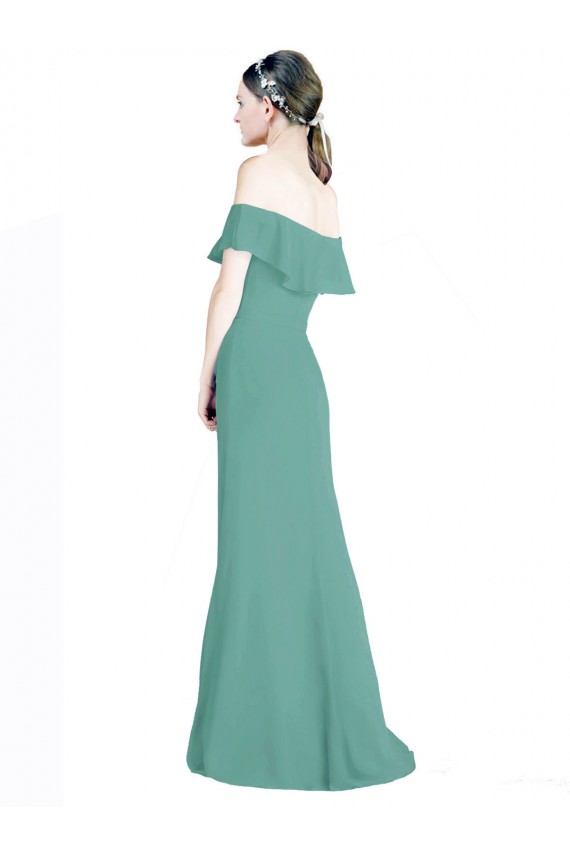 Buy Off the Shoulder Bohemian Chiffon Bridesmaid Dress UK