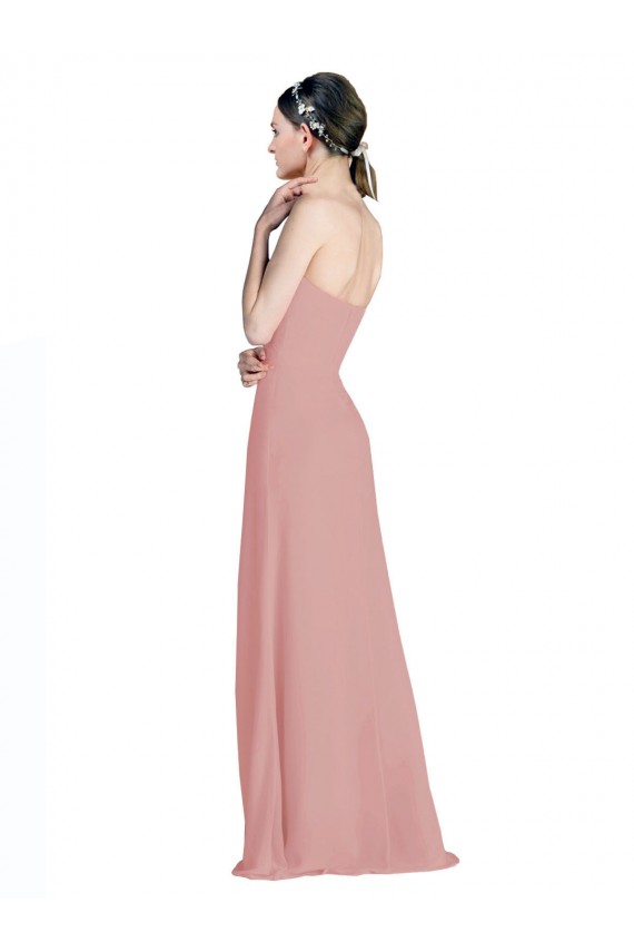 Buy Daped A-Line Chiffon Bridesmaid Dress with Pleated Sweetheart Bodice UK