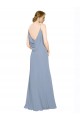 Buy Cowl Back Long Chiffon Slip Bridesmaid Dress with Straps UK
