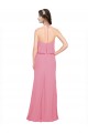 Buy Ruffle Halter Neck A-Line Chiffon Bridesmaid Dress with Open Back UK
