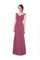 Buy V-Neckline Long Chiffon Bridesmaid Dress with Wide V-Back UK