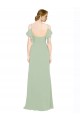 Buy Split Cold Shoulder Draped A-Line Chiffon Bridesmaid Dress UK