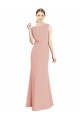 Buy Full Length Long Chiffon Bridesmaid Dress with Pleated Lace Waist UK