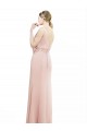 Buy Full Length Long Chiffon Bridesmaid Dress with Pleated Lace Waist UK