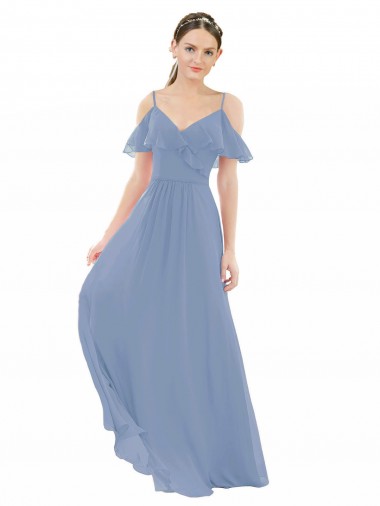 Buy Pleated One Shoulder A-Line Chiffon Bridesmaid Dress UK
