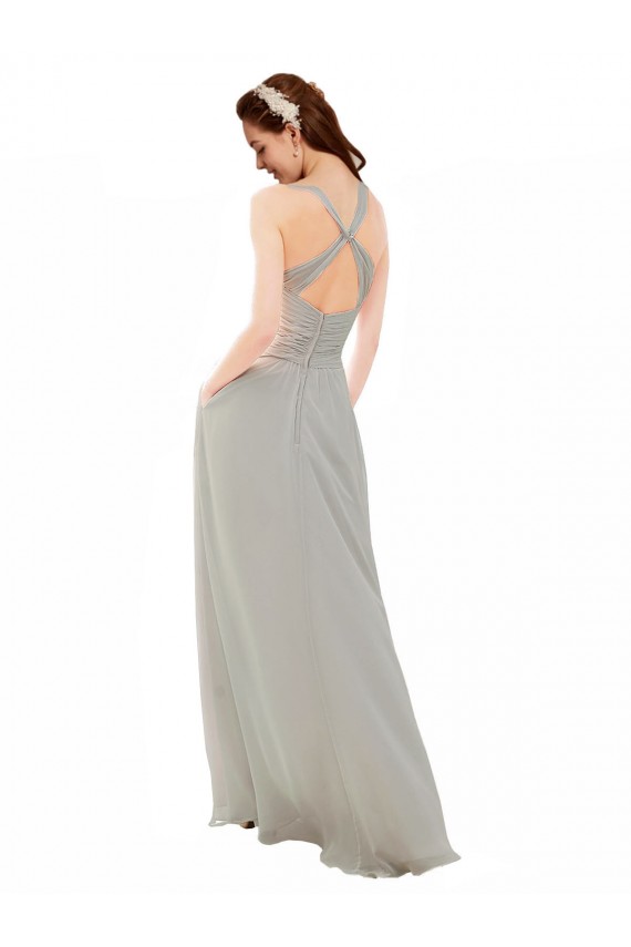 Buy Chiffon Bridesmaid Dress with Ruched Draped Bodice UK