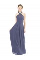 Buy High Halter Neck Chiffon Bridesmaid Dress with Twist-Tie UK