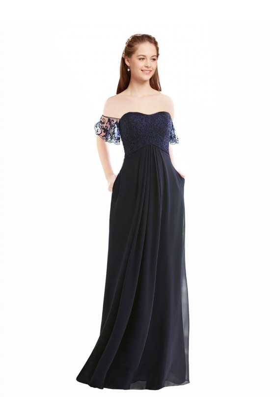 Buy Boho Bridesmaid Dress with Beaded Embroidered Bodice and Flutter Cap Sleeves UK