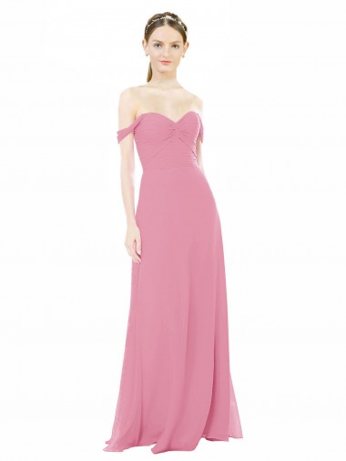 Buy Fitted Sweetheart Bodice Chiffon Bridesmaid Dress with Draped Cap Sleeves UK